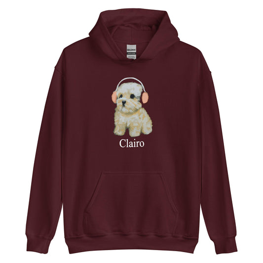 Clairo Dog Hoodie – Cute Headphone Puppy Unisex Pullover Sweatshirt