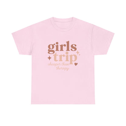 Girls Trip T-Shirt – “Girls Trip Cheaper Than Therapy” Funny Weekend Tee