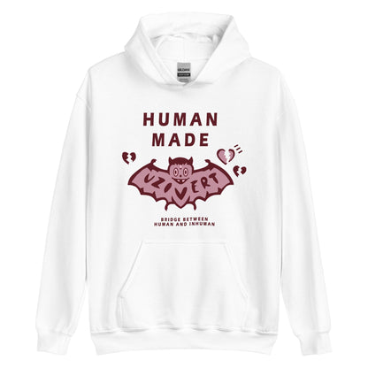 Human MADE Lil Uzi Pink Hoodie - Unisex Streetwear Graphic Hoodie with Bat Design