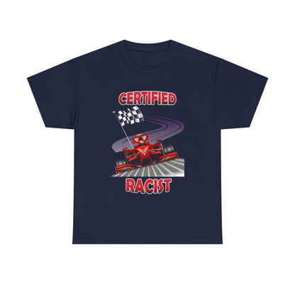 Certified Racist Shirt – Racing Graphic Tee with Checkered Flag