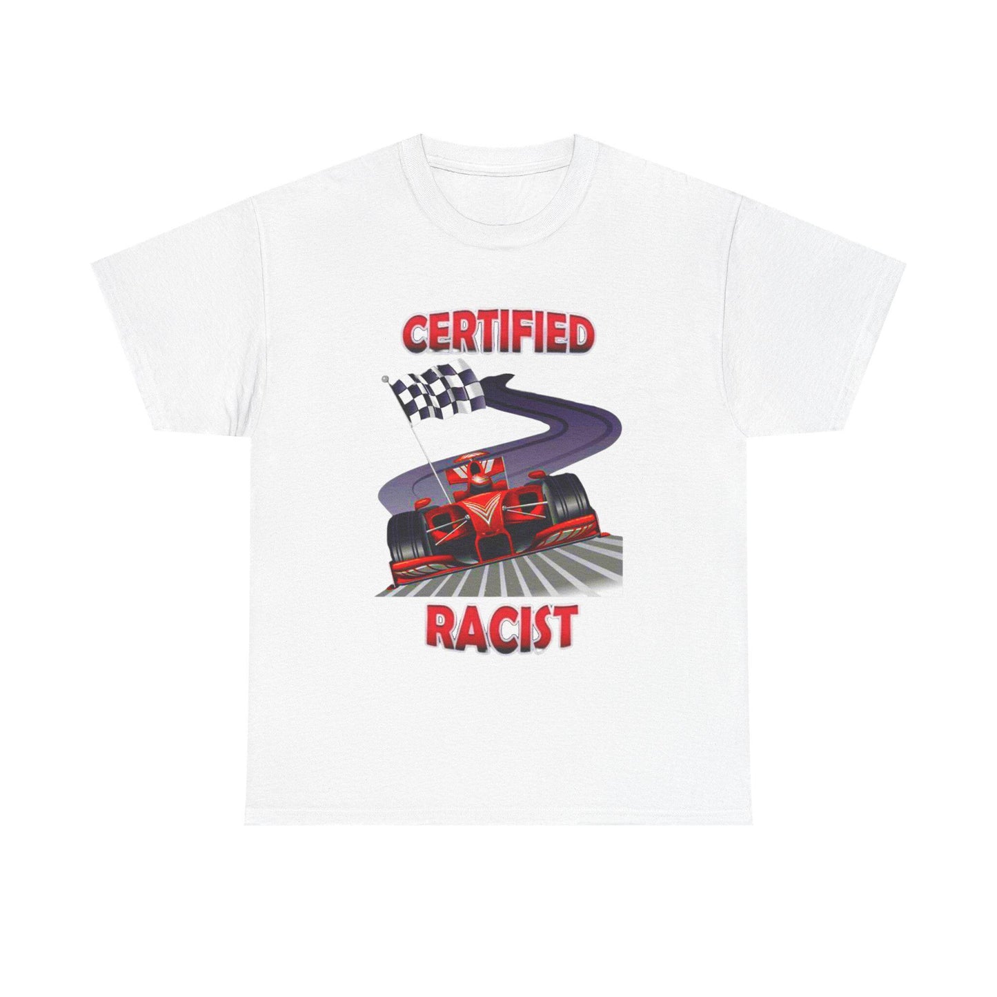 Certified Racist Shirt – Racing Graphic Tee with Checkered Flag