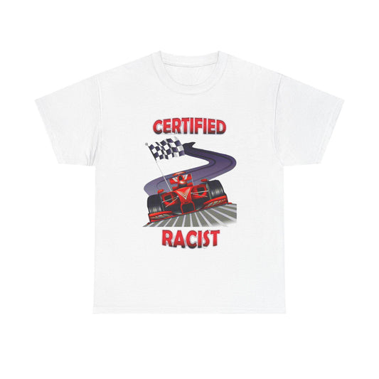Certified Racist Shirt – Racing Graphic Tee with Checkered Flag