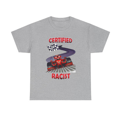 Certified Racist Shirt – Racing Graphic Tee with Checkered Flag