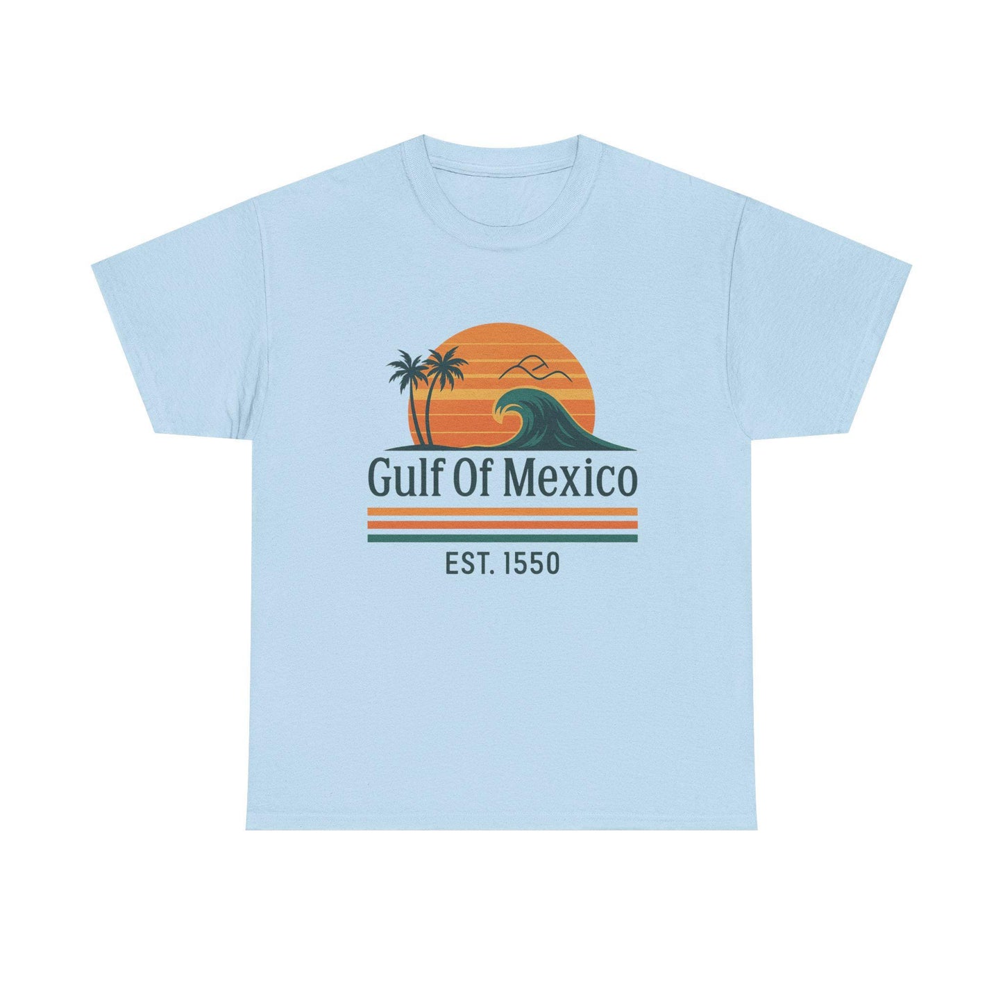 Gulf of Mexico Shirt – Retro Wave & Palm Sunset Tee (Est. 1550)
