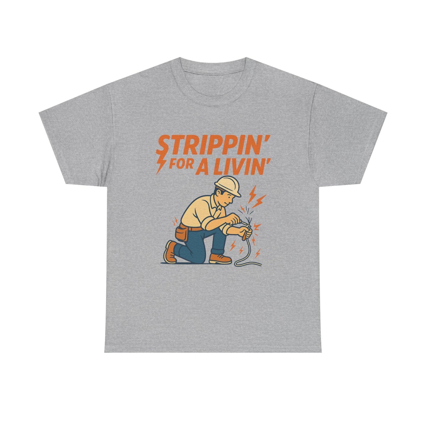 Strippin’ For a Livin’ Electrician Shirt – Funny Tradesman Graphic Tee