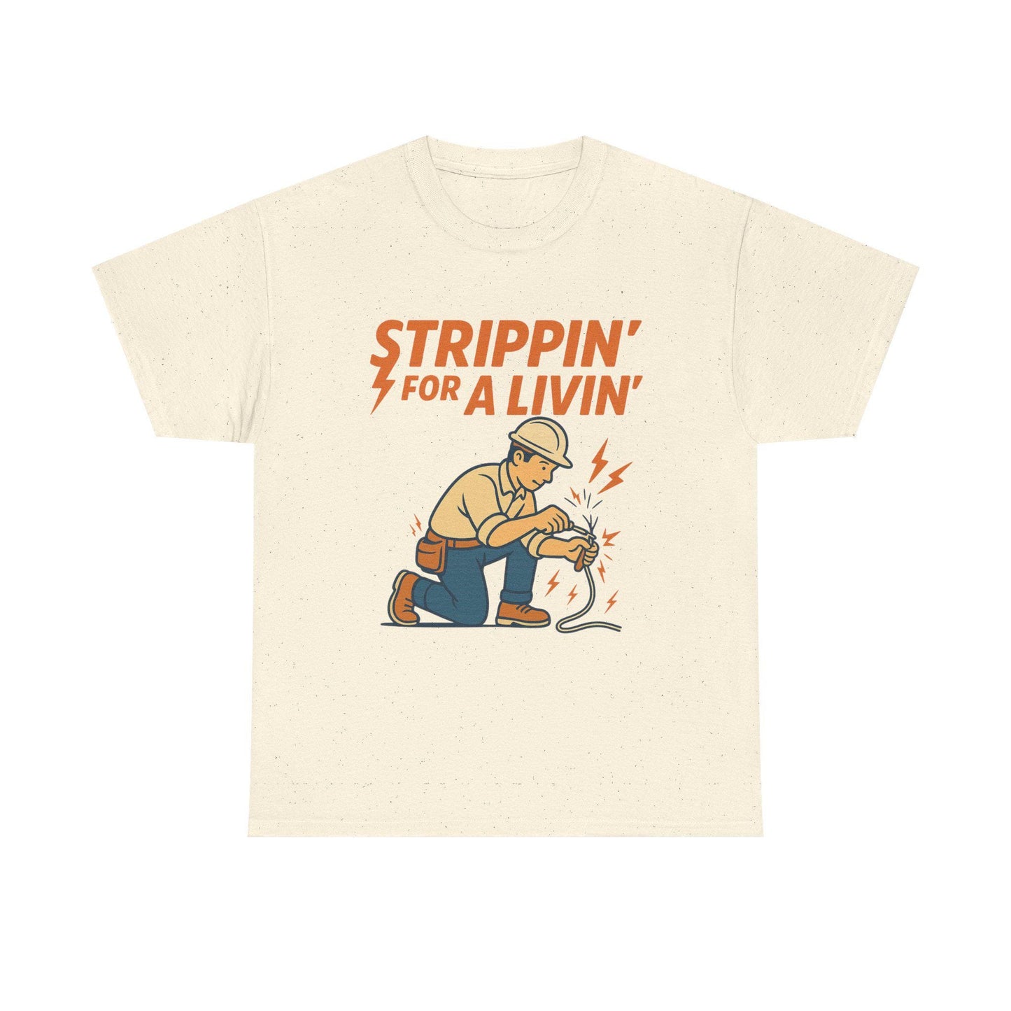 Strippin’ For a Livin’ Electrician Shirt – Funny Tradesman Graphic Tee