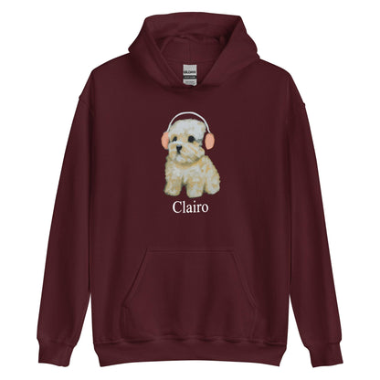 Clairo Dog Hoodie – Cute Headphone Puppy Unisex Pullover Sweatshirt