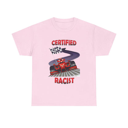 Certified Racist Shirt – Racing Graphic Tee with Checkered Flag